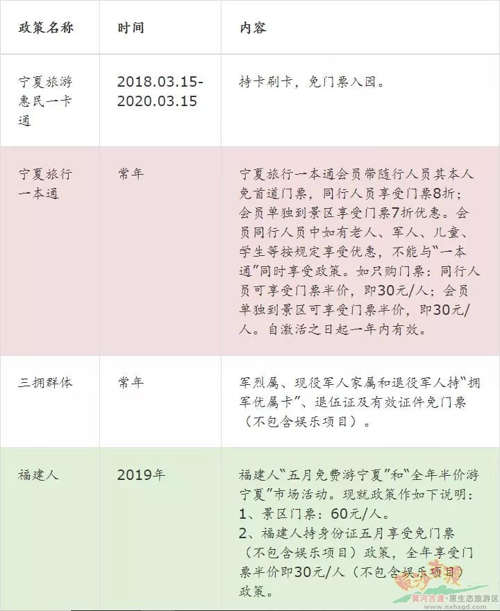 2019年黄沙古渡景区冬季优惠政策
